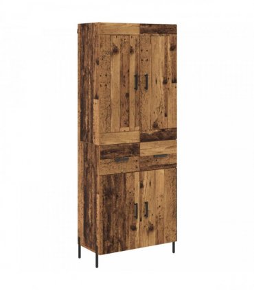 vidaXL Highboard 2 pcs Old Wood 69.5 x 34 x 180 cm Engineered Wood