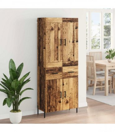 vidaXL Highboard 2 pcs Old Wood 69.5 x 34 x 180 cm Engineered Wood