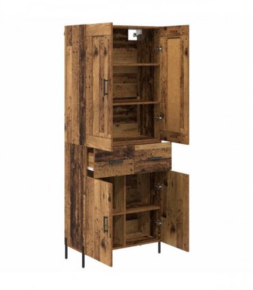 vidaXL Highboard 2 pcs Old Wood 69.5 x 34 x 180 cm Engineered Wood