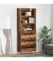 vidaXL Highboard Old Wood 69.5 x 34 x 180 cm Engineered Wood