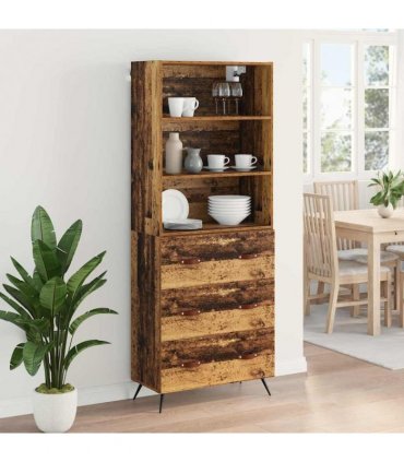 vidaXL Highboard Old Wood 69.5 x 34 x 180 cm Engineered Wood