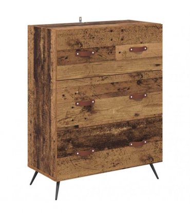 vidaXL Highboard Old Wood 69.5 x 34 x 180 cm Engineered Wood