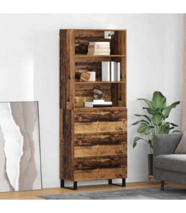 vidaXL Highboard 2 pcs Old Wood 69.5 x 34 x 180 cm