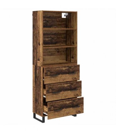 vidaXL Highboard 2 pcs Old Wood 69.5 x 34 x 180 cm
