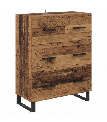 vidaXL Highboard 2 pcs Old Wood 69.5 x 34 x 180 cm