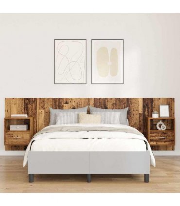 vidaXL Headboard With Cabinet 3 pcs Old Wood Engineered Wood