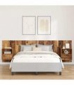 vidaXL Headboard With Cabinet 3 pcs Old Wood Engineered Wood