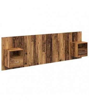 vidaXL Headboard With Cabinet 3 pcs Old Wood Engineered Wood