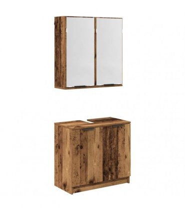 vidaXL Bathroom Cabinet Set 2 pcs Old Wood Engineered Wood