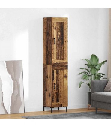 vidaXL Highboard Old Wood 34.5 x 34 x 180 cm Engineered Wood