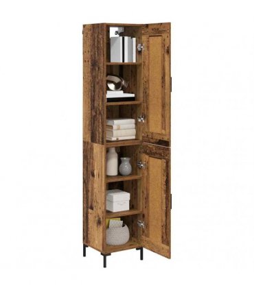 vidaXL Highboard Old Wood 34.5 x 34 x 180 cm Engineered Wood