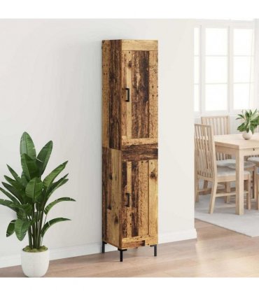 vidaXL Highboard Old Wood 34.5 x 34 x 180 cm Engineered Wood