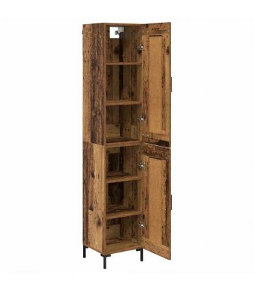 vidaXL Highboard Old Wood 34.5 x 34 x 180 cm Engineered Wood