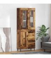 vidaXL Highboard 2 pcs Old Wood 69.5 x 34 x 180 cm Engineered Wood