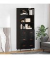 vidaXL Highboard Black oak 69.5 x 34 x 180 cm Engineered Wood