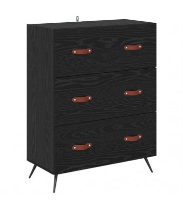 vidaXL Highboard Black oak 69.5 x 34 x 180 cm Engineered Wood
