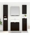 vidaXL Bathroom Cabinet Set 2 pcs Black Oak Engineered Wood