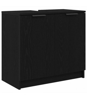 vidaXL Bathroom Cabinet Set 2 pcs Black Oak Engineered Wood