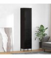 vidaXL Highboard Black Oak 34.5 x 34 x 180 cm Engineered Wood