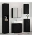 vidaXL Bathroom Furniture Set 4 pcs Black Oak Engineered Wood