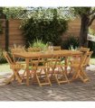 vidaXL Outdoor Bistro Chairs 8 pcs Natural Solid Acacia Wood
