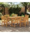 vidaXL Garden Chairs 6 pcs Natural Solid Acacia Wood