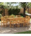 vidaXL Garden Chairs 8 pcs Natural Solid Acacia Wood