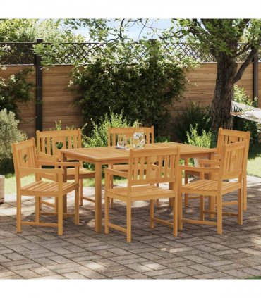 vidaXL Garden Chairs 6 pcs Natural Solid Acacia Wood