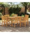 vidaXL Garden Chairs 6 pcs Natural Solid Acacia Wood