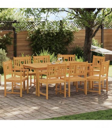 vidaXL Garden Chairs 8 pcs Natural Solid Acacia Wood