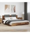 vidaXL Bed Frame with Headboard Old Wood 180 x 200 cm Engineered Wood