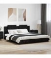 vidaXL Bed Frame with Headboard Black Oak 180 x 200 cm Engineered Wood