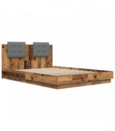 vidaXL Bed Frame with Headboard Old Wood 160 x 200 cm Engineered Wood