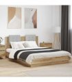 vidaXL Bed Frame with Headboard Artisan Oak 160 x 200 cm