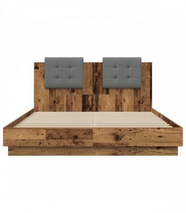 vidaXL Bed Frame with Headboard Old Wood 140 x 200 cm Engineered Wood