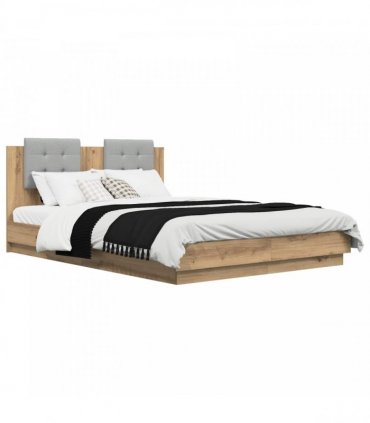 vidaXL Bed Frame with Headboard Artisan Oak 120 x 200 cm