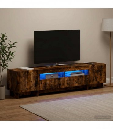 vidaXL 5 Piece LED TV Cabinet Smoked Oak Engineered Wood