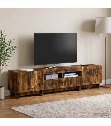 vidaXL 5 Piece LED TV Cabinet Smoked Oak Engineered Wood