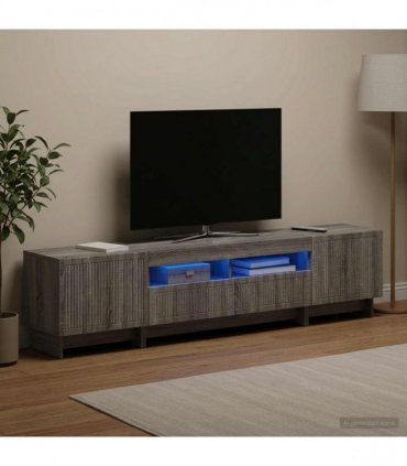 vidaXL 5 Piece LED TV Cabinet Grey Sonoma Engineered Wood