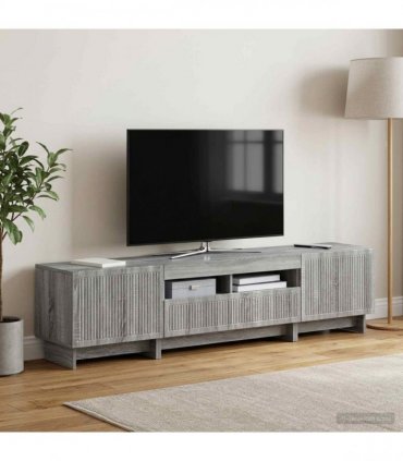 vidaXL 5 Piece LED TV Cabinet Grey Sonoma Engineered Wood