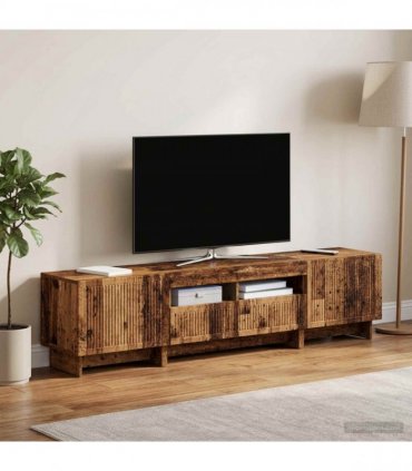 vidaXL 3 Piece LED TV Cabinet EDE Old Wood Engineered Wood