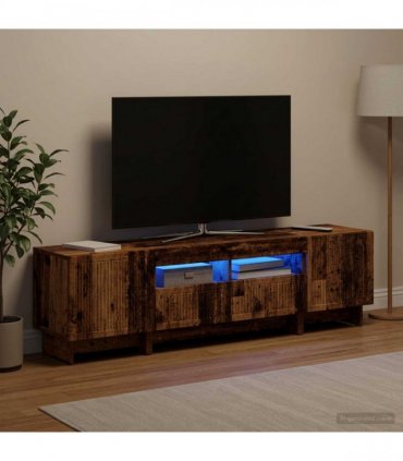 vidaXL 3 Piece LED TV Cabinet EDE Old Wood Engineered Wood
