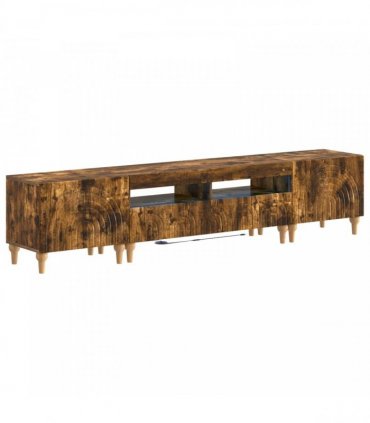 vidaXL 3 Piece LED TV Cabinet Smoked Oak Engineered Wood