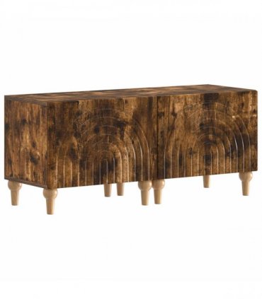 vidaXL 3 Piece LED TV Cabinet Smoked Oak Engineered Wood