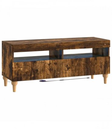 vidaXL 3 Piece LED TV Cabinet Smoked Oak Engineered Wood
