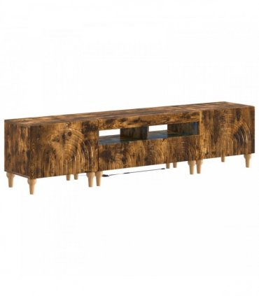 vidaXL 3 Piece LED TV Cabinet Smoked Oak Engineered Wood