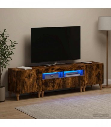 vidaXL 3 Piece LED TV Cabinet Smoked Oak Engineered Wood