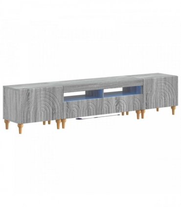 vidaXL 3 Piece LED TV Cabinet Grey Sonoma Engineered Wood