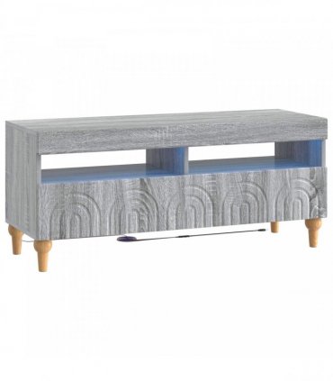 vidaXL 3 Piece LED TV Cabinet Grey Sonoma Engineered Wood