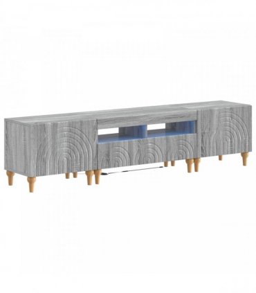 vidaXL 3 Piece LED TV Cabinet Grey Sonoma Engineered Wood